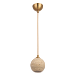 Подвесной светильник с шарообразным плафоном из травертина Shaw Marble Lighting варинант исполнения - 1 | Loft Concept в Костроме