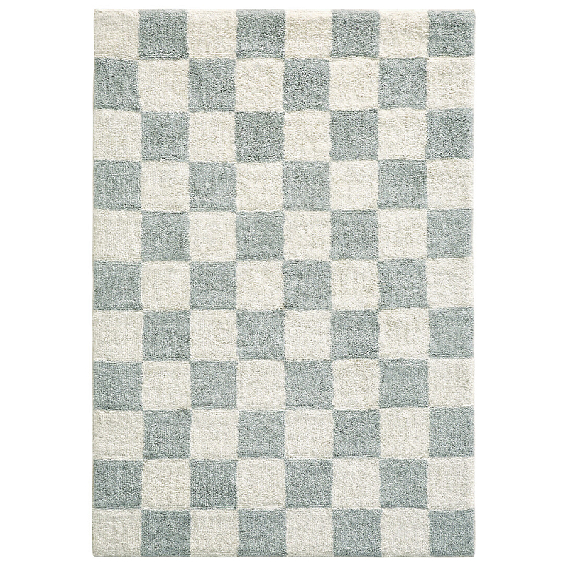 Ковер с шахматным принтом Chess Layout из хлопка Серо-голубой Серо-коричневый Ковер с шахматным принтом Chess Layout из хлопка Серо-голубой Серо-коричневый в Костроме | Loft Concept