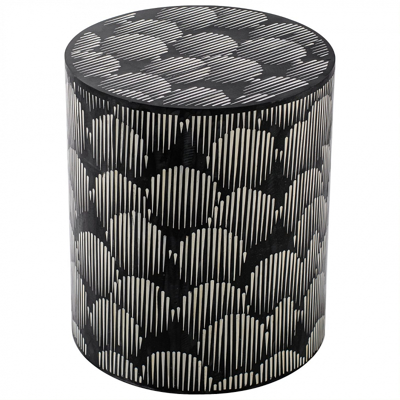 Табурет Black&white Indian Bone Inlay stool Черно-белый Табурет Black&white Indian Bone Inlay stool Черно-белый в Костроме | Loft Concept