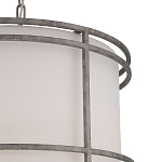 Подвесной светильник в виде барабана с тканевым абажуром и металлическим каркасом Warm Glow варинант исполнения - 1 | Loft Concept в Костроме