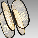 Люстра с гравировкой на акриловых плафонах Gravyura Black D 33 см варинант исполнения - 3 | Loft Concept в Костроме