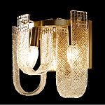 Бра с металлическим основанием золотого цвета и хрустальными подвесками Textured Glass варинант исполнения - 5 | Loft Concept в Костроме