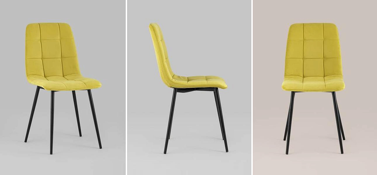 Стул NANCY S-2 Chair Желтый Велюр Стул NANCY S-2 Chair Желтый Велюр - Loft-Concept в Костроме
