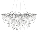 Люстра подвесная с прозрачными стеклянными подвесками в форме капель Диаметр 100 см Droplet Chandelier варинант исполнения - 16 | Loft Concept в Костроме