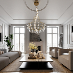 Люстра подвесная из металла с хрустальными прозрачными подвесками Quasar 81 варинант исполнения - 6 | Loft Concept в Костроме