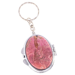 Зеркало брелок складное двухстороннее из натурального камня Родонит Stone Mirrors варинант исполнения - 1 | Loft Concept в Костроме