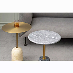 Кофейный столик круглый из мрамора серый Reliable Foundation варинант исполнения - 1 | Loft Concept в Костроме