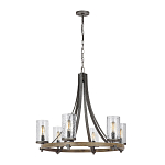 Люстра с цилиндрическим плафонами из толстого волнистого стекла в индустриальном стиле Feiss варинант исполнения - 8 | Loft Concept в Костроме