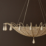 Люстра из деревянных бусин с подвесками в виде капель Wooden Beads варинант исполнения - 2 | Loft Concept в Костроме