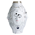 Ваза с декоративными лицами и графическими элементами в виде сердец и символов Faces of Imagination варинант исполнения - 1 | Loft Concept в Костроме