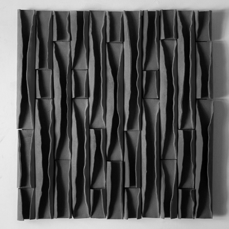 Объемное фактурное панно Metropolis Graphite Черный бетон в Костроме | Loft Concept 