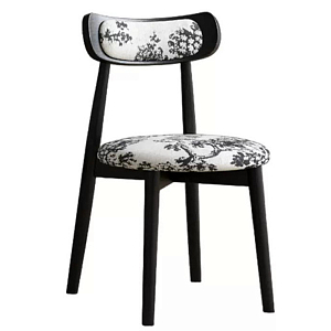 Стул обеденный деревянный с цветочной обивкой Foshan Chair