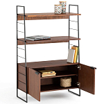 Стеллаж из стали и орехового дерева Derek Wood Rack варинант исполнения - 3 | Loft Concept в Костроме