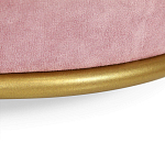 Банкетка круглая пыльно-розовый велюр на 4-х металлических ножках золотого цвета SANJAY варинант исполнения - 3 | Loft Concept в Костроме