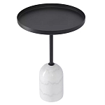 Кофейный столик с круглой чёрной столешницей и мраморным основанием Exquisite Practicality варинант исполнения - 1 | Loft Concept в Костроме