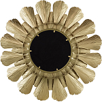 Зеркало круглое настенное в металлической раме Sunny Golden Petals варинант исполнения - 4 | Loft Concept в Костроме