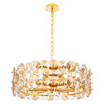 Люстра круглая золотого цвета с круглыми хрустальным элементами Solyria варинант исполнения - 1 | Loft Concept в Костроме