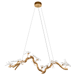 Люстра подвесная линейная с прозрачными стеклянными птичками на ветвях Serip Voa варинант исполнения - 2 | Loft Concept в Костроме