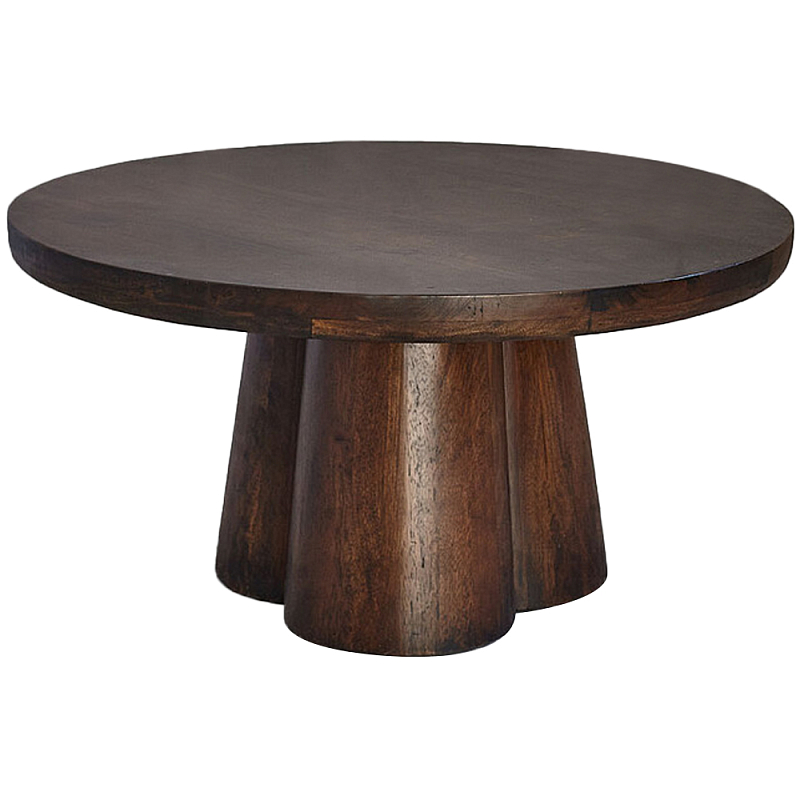 Круглый кофейный стол из массива акации Veras Coffee Table Коричневый Круглый кофейный стол из массива акации Veras Coffee Table Коричневый в Костроме | Loft Concept