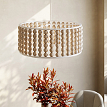 Люстра в форме цилиндра с вставками из деревянных бусин Wooden Beads варинант исполнения - 6 | Loft Concept в Костроме