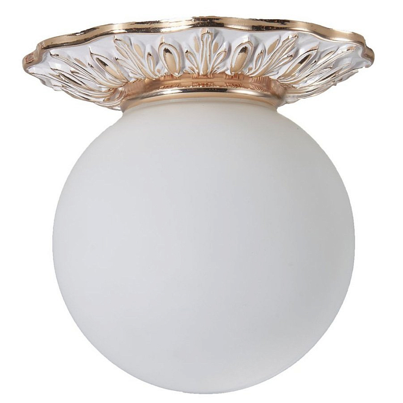 Потолочный светильник Globus Lamp Gold Серебряный Молочный Потолочный светильник Globus Lamp Gold Серебряный Молочный в Костроме | Loft Concept
