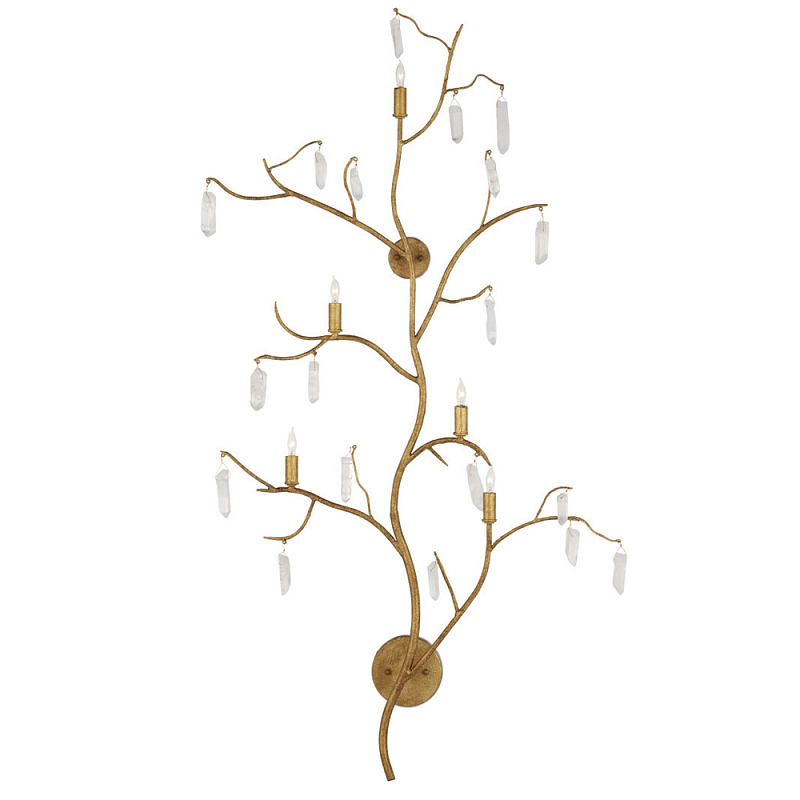 Бра с каркасом в виде веток усыпанных кристаллами Branches with Crystals Золотой Бра с каркасом в виде веток усыпанных кристаллами Branches with Crystals Золотой в Костроме | Loft Concept