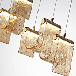 Подвесной светильник линейный с плафонами волнистой формы из фактурного стекла Big Wave варинант исполнения - 10 | Loft Concept в Костроме