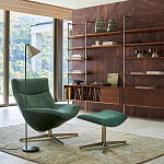 Кресло вращающееся с подставкой для ног зеленое Verdante варинант исполнения - 5 | Loft Concept в Костроме