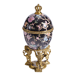 Шкатулка в форме яйца на величественных львах из фарфора с бронзовыми элементами Eden Garden варинант исполнения - 3 | Loft Concept в Костроме