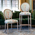 Барный стул из массива бука светло-зеленый с растительным орнаментом Raffael Angel Green Bar stool варинант исполнения - 6 | Loft Concept в Костроме