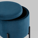 Синий пуф на черных ножках SANJAY варинант исполнения - 3 | Loft Concept в Костроме