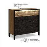 Комод 4 ящика с подсветкой на рельефном фасаде Warm Industrial варинант исполнения - 8 | Loft Concept в Костроме