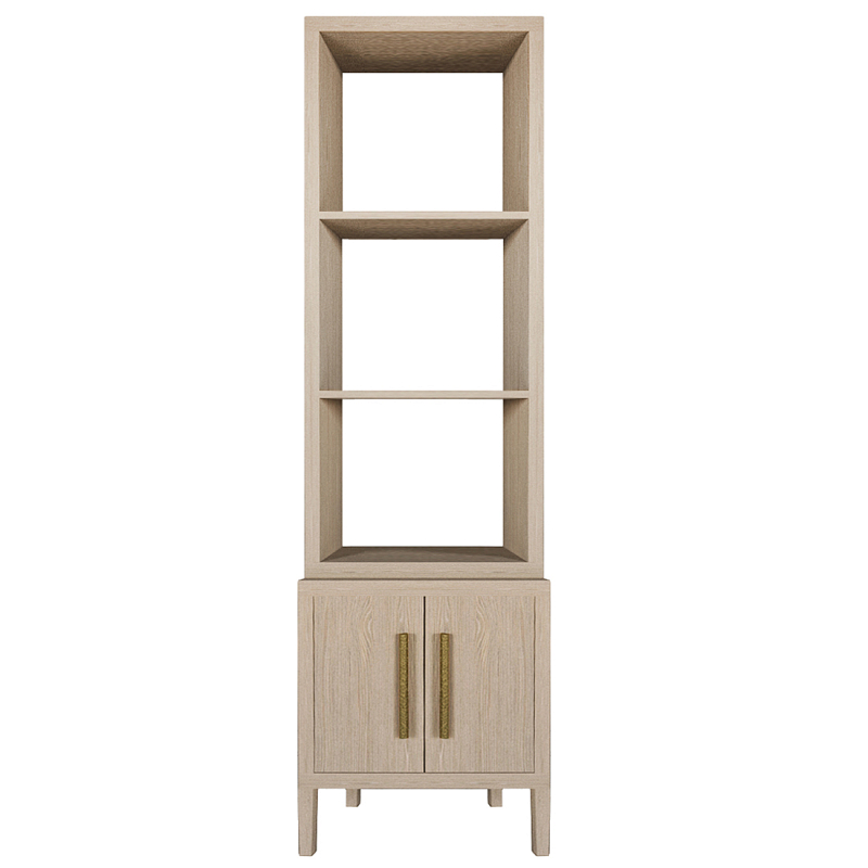 Этажерка Primo с тумбой шпон Светлый дуб Древесина Золотой в Костроме | Loft Concept 