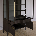 Витрина Primo со стеклянными фасадами и буфетом шпон Темный орех варинант исполнения - 5 | Loft Concept в Костроме