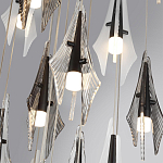 Люстра каскадная с 24-мя рельефными прозрачными плафонами в форме лепестков Glass Pod  варинант исполнения - 6 | Loft Concept в Костроме