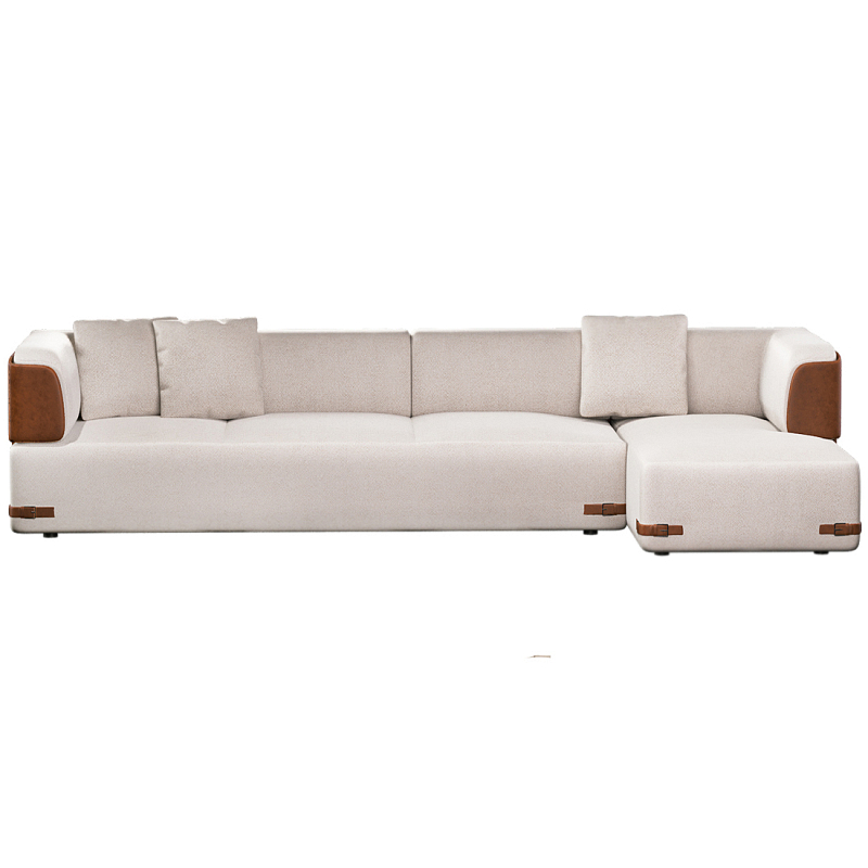 Угловой диван Richmond Молочный Коричневый в Костроме | Loft Concept 