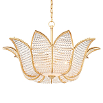 Люстра в форме тюльпана с лепестками из прозрачных стеклянных бусин Hanging Flowers варинант исполнения - 3 | Loft Concept в Костроме