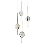 Люстра с 4-мя плафонами из хрустального шара Crystal Bubbles Gold Hanging Lamp варинант исполнения - 2 | Loft Concept в Костроме