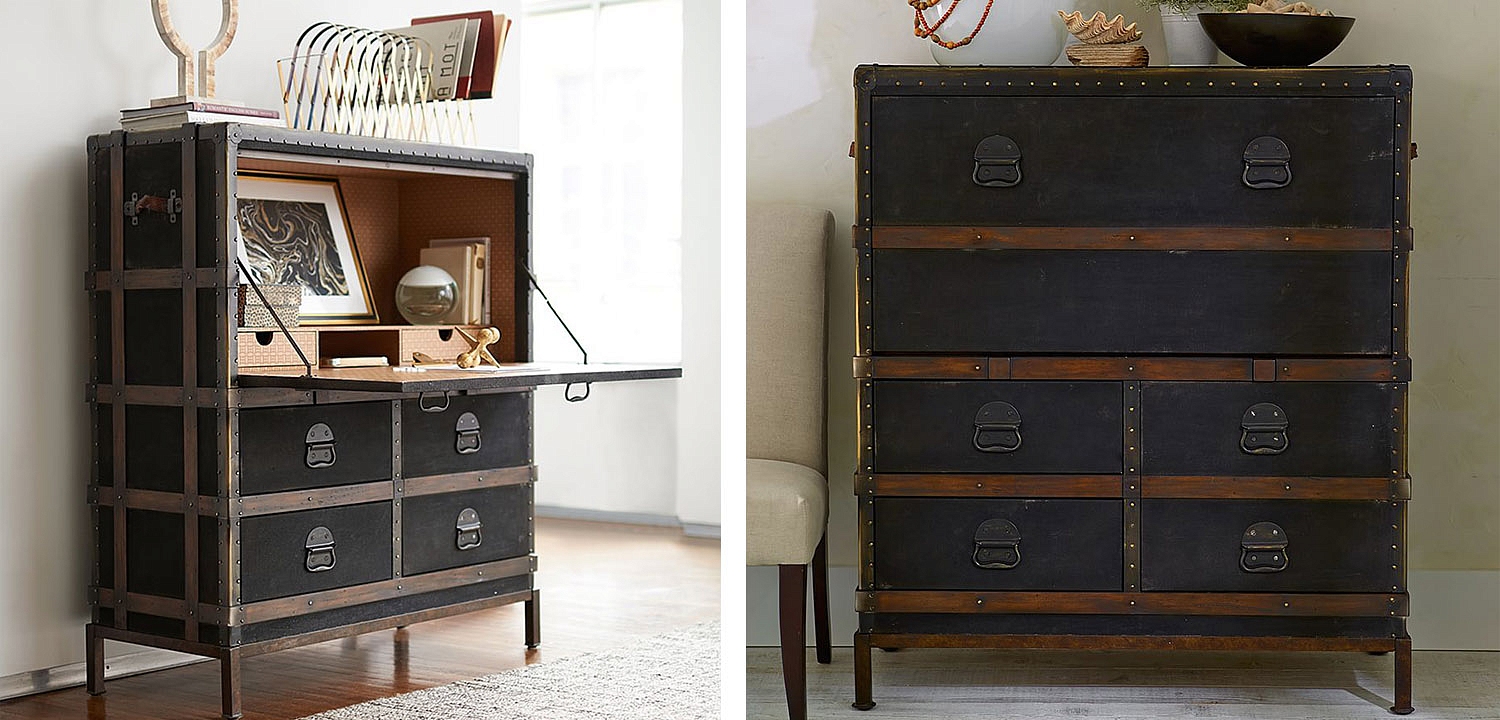 Комод в винтажном стиле Derik Vintage Chest of Drawers Черный Комод в винтажном стиле Derik Vintage Chest of Drawers Черный - Loft-Concept в Костроме