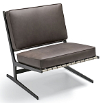 Дизайнерское кресло без подлокотников кожаное на металлическом каркасе PAULA Armchair варинант исполнения - 1 | Loft Concept в Костроме