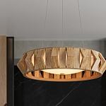 Люстра круглая из толстых деревянных реек Wooden Slats варинант исполнения - 5 | Loft Concept в Костроме