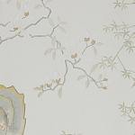 Обои ручная роспись Summer Night Blossom Colourway SC-122 on Bleached white dyed silk варинант исполнения - 2 | Loft Concept в Костроме