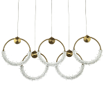 Линейная люстра с плафонами в виде пяти колец Five Rings Gilbertine Linear Chandelier варинант исполнения - 1 | Loft Concept в Костроме