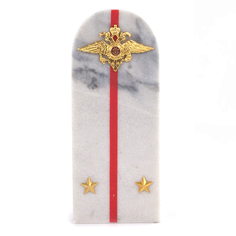 Сувенир Погон МВД из натурального камня мрамор Souvenir Epaulets Белый Мрамор Bianco Красный Золотой Сувенир Погон МВД из натурального камня мрамор Souvenir Epaulets Белый Мрамор Bianco Красный Золотой в Костроме | Loft Concept