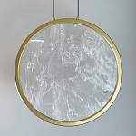 Светодиодный подвесной светильник круглой формы с металлической рамой золотого цвета Marble Glow 47 варинант исполнения - 3 | Loft Concept в Костроме
