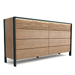 Комод 8 ящиков с подсветкой на рельефном фасаде Warm Industrial варинант исполнения - 5 | Loft Concept в Костроме