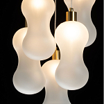 Люстра с 5-ю матовыми белыми стеклянными плафонами волнообразной формы Lucid Rain  варинант исполнения - 5 | Loft Concept в Костроме