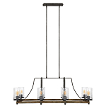 Люстра подвесная с восемью прозрачными стеклянными цилиндрическими плафонами в стиле лофт Feiss варинант исполнения - 5 | Loft Concept в Костроме