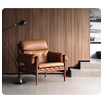 Кресло с деревянным каркасом и обивкой из натуральной кожи Medieval Furniture варинант исполнения - 3 | Loft Concept в Костроме