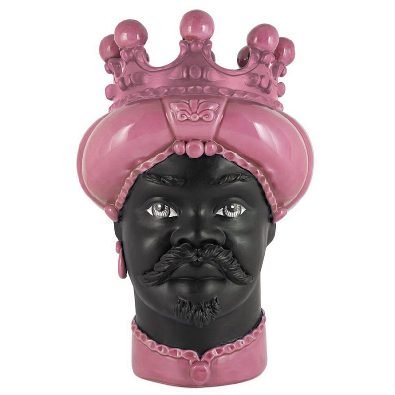 Ваза Vase Moro Man Crown Dark Pink Черный Розовый Ваза Vase Moro Man Crown Dark Pink Черный Розовый в Костроме | Loft Concept